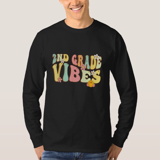 Back To School Second Grade Vibes Student Teacher  T-Shirt (Front)