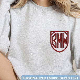 Back to School Senior Year Custom Initial Monogram Embroidered Sweatshirt