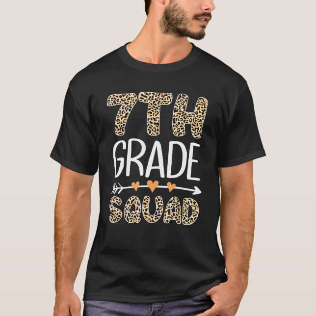Back To School Seventh Grade 7th Grade Squad Leopa T-Shirt (Front)
