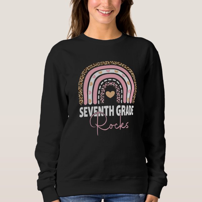 Back To School Seventh Grade Rocks First Day Teach Sweatshirt (Front)
