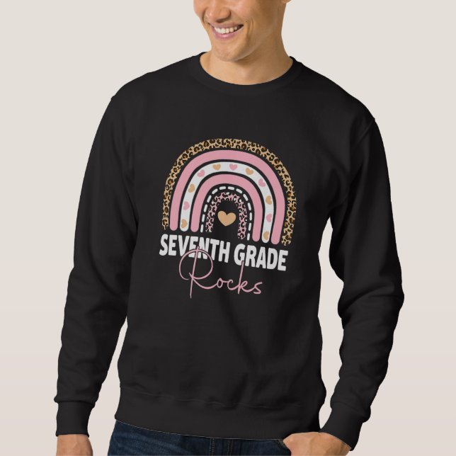 Back To School Seventh Grade Rocks First Day Teach Sweatshirt (Front)