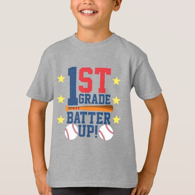 Back to School Shirt | 1st Grade Batter Up (Front)