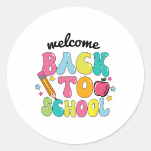 Back To School Shirt Cute Colorful Pencil Apple St Classic Round Sticker