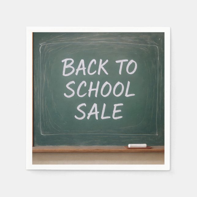 Back To School Sign On a Green Chalkboard Napkins (Front)