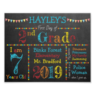 Back to School Sign - Primary Colors - First Day