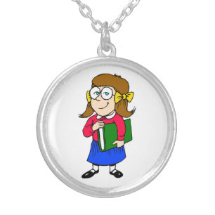BACK TO SCHOOL SILVER PLATED NECKLACE