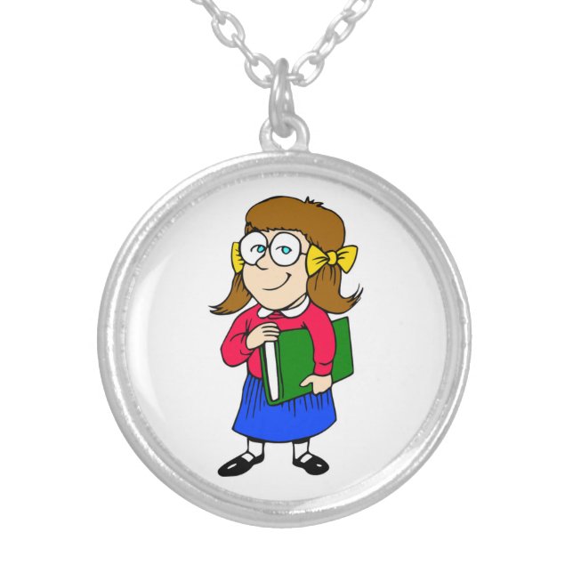 BACK TO SCHOOL SILVER PLATED NECKLACE (Front)