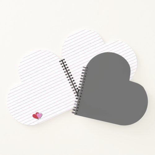 Back To School Simple Gray Authority Heart  Notebook