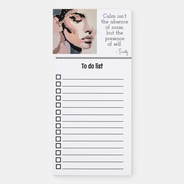 Back to school simple pastel pixel portrait magnetic notepad (Front)
