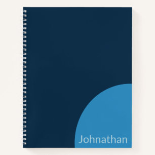 Back to School Simple Shades of Blue with Name Notebook