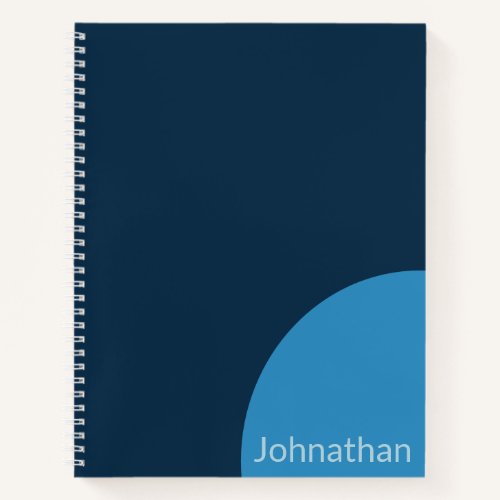Back to School Simple Shades of Blue with Name Notebook
