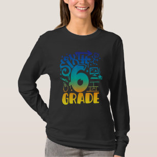 Back To School Sixth 6th Grade Teacher Boys Graffi T-Shirt