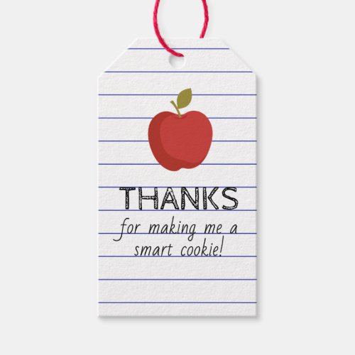 Back to School Smart for Teacher Cookie Favor Tags
