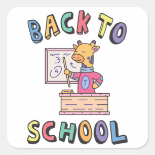 Back to school square sticker