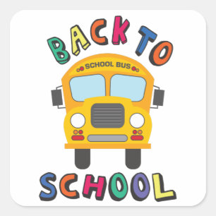 Back to school square sticker