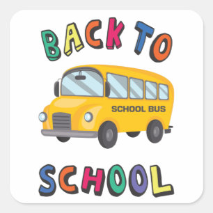 Back to school square sticker