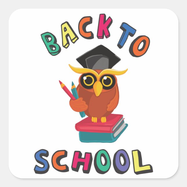 Back to school square sticker (Front)