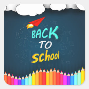 Back to School Square Sticker