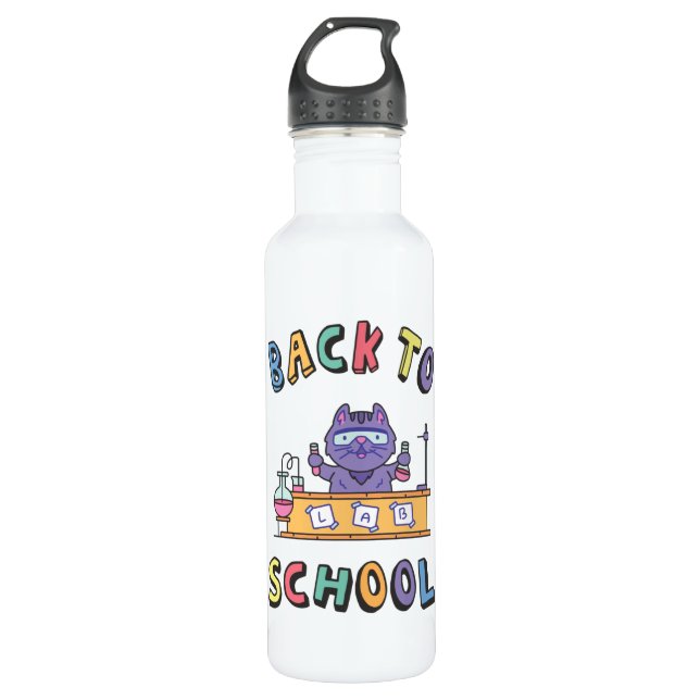 Back to school stainless steel water bottle (Front)