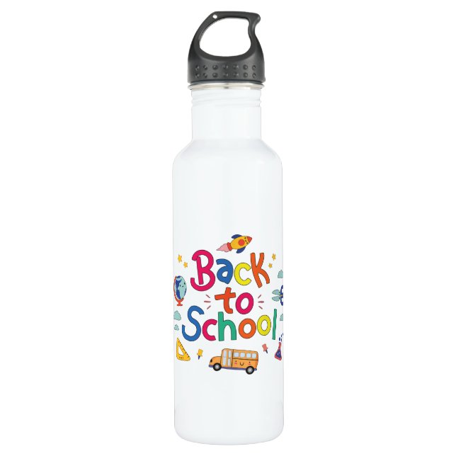Back to school stainless steel water bottle (Front)