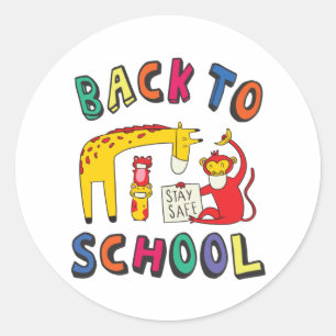 Back to school - Stay Safe Classic Round Sticker