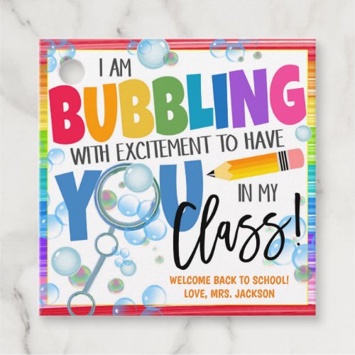Back to School Student Bubbles Gift Tag