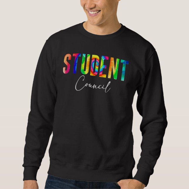 Back To School Student Council Retro tie dye Sweatshirt (Front)