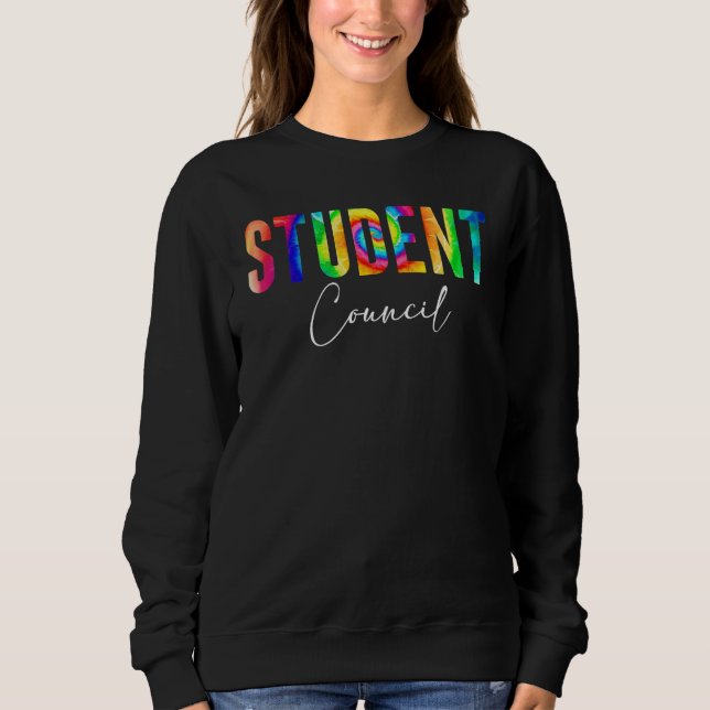 Back To School Student Council Retro tie dye Sweatshirt (Front)