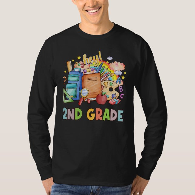 Back To School Students Teacher Hey 2nd Second Gra T-Shirt (Front)
