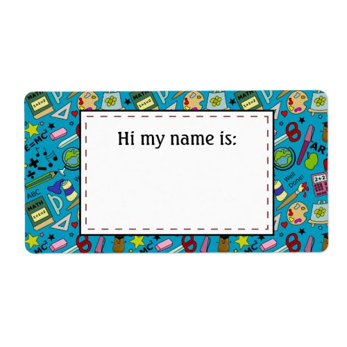 Back To School Supplies Doodle Art Label