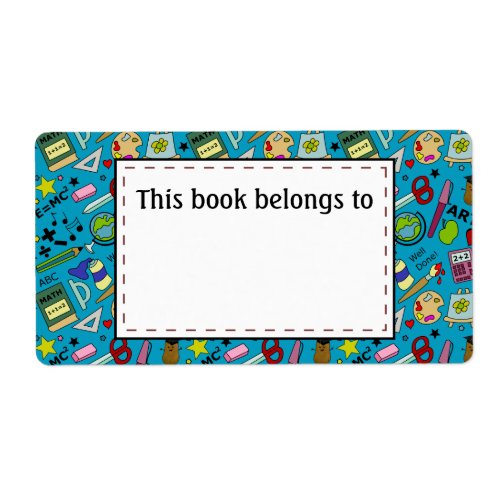 Back To School Supplies Doodle Art Label