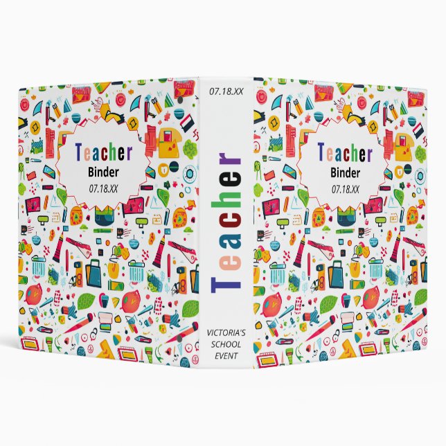   Back to School Supplies for  Teachers 3 Ring Binder (Background)