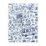 Back to School Supplies. Sketchy Notebook Postcard