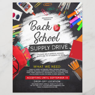 Sale offer poster of discount school supplies for welcome back to