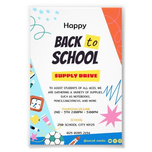 Back to School Supply Drive Fundraiser  Photo Print