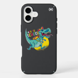 Back to School T-Rex with Backpack iPhone 16 Plus Case