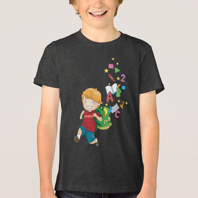 Back to School T-Shirt l Students & Teachers Tri-Blend Shirt (Front)