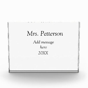 Back to school teacher appreciation add year class acrylic award