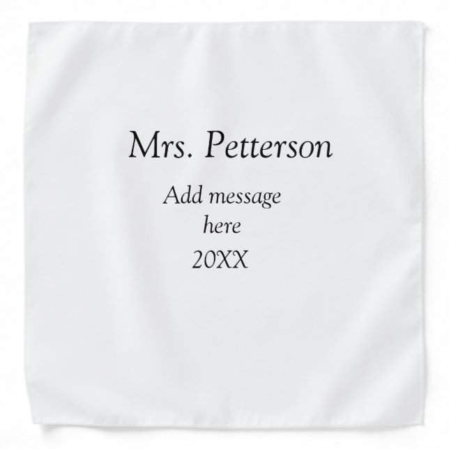 Back to school teacher appreciation add year class bandana (Front)