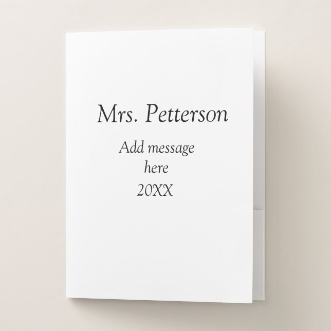 Back to school teacher appreciation add year class pocket folder (Front)