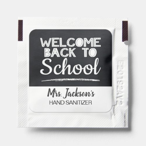 Back to school teacher blackboard fun hand sanitizer packet