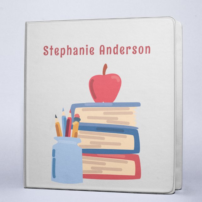 Back to School Teacher Cute Kids kindergarten  3 Ring Binder (Creator Uploaded)