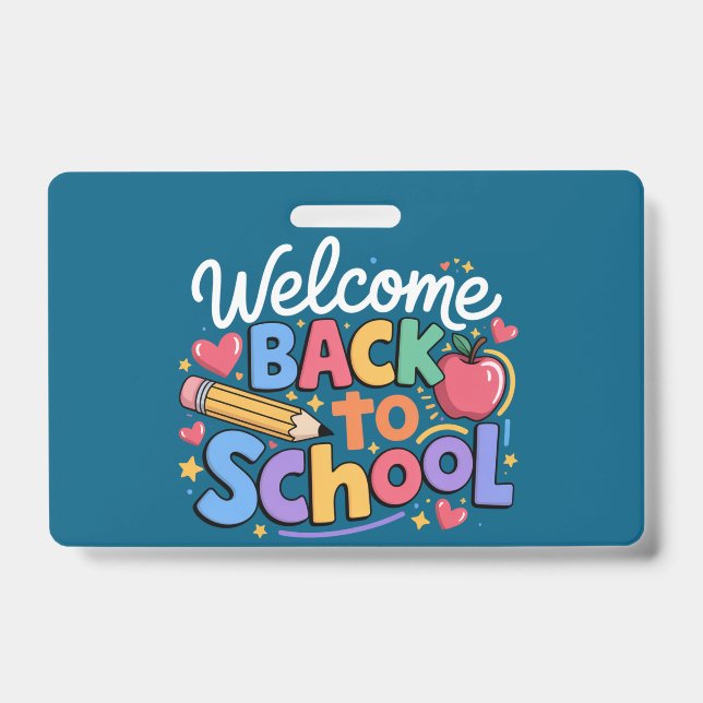 Back to School Teacher First Day of School Funny Badge (Front)