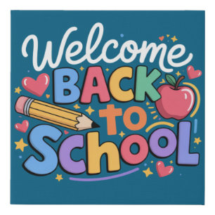 Back to School Teacher First Day of School Funny Faux Canvas Print