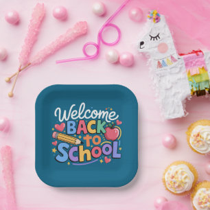 Back to School Teacher First Day of School Funny Paper Plates