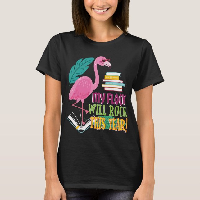 Back To School Teacher Flamingo Lover Men Women T-Shirt (Front)