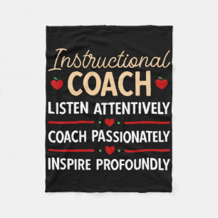 Back To School Teacher Instructional Coach Fleece Blanket