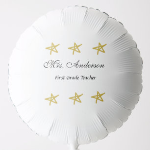Back to school teacher name golden stars appreciat balloon