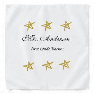 Back to school teacher name golden stars appreciat bandana