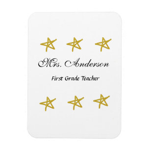 Back to school teacher name golden stars appreciat magnet